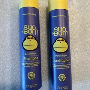 Sun Bum BLONDE PURPLE SHAMPOO & CONDITIONER Vegan UV Toning Moisturizing NEW